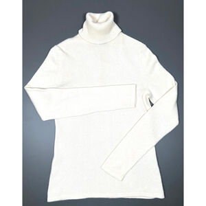 Lord & Taylor Womans Sweater Cashmere Turtleneck Sweater XS Ivory